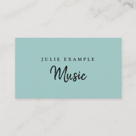 Moderne Minimal Mint Elegante Musiker Künstlername Visitenkarte