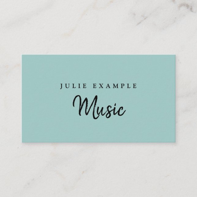 Moderne Minimal Mint Elegante Musiker Künstlername Visitenkarte (Vorderseite)