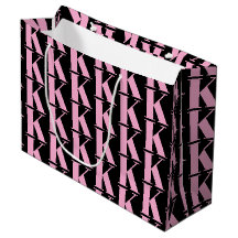 Moderne Minimal-Monogram Business Black & Pink