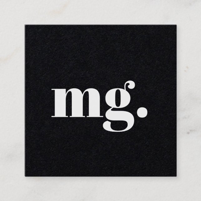 Moderne Minimal Monogram Typografie Black Quadratische Visitenkarte (Vorderseite)