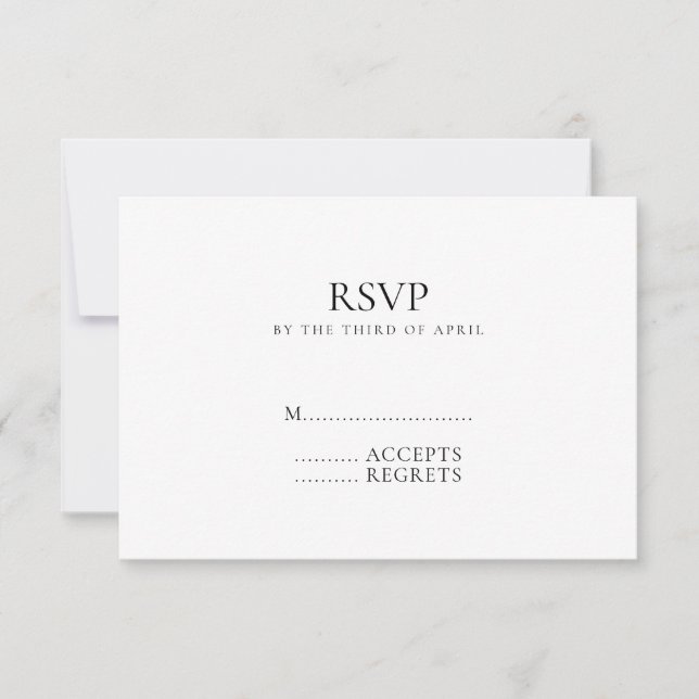 Moderne Minimal-Monogramm-Schwarz-Weiß-Hochzeit RSVP Karte (Vorderseite)
