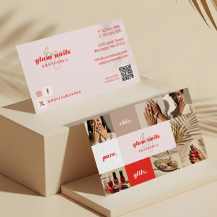 Moderne Minimal-Nagelstudio-Unternehmens-Fotocolla Visitenkarte
