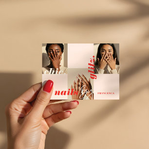 Moderne Minimal-Nagelstudio-Unternehmens-Fotocolla Visitenkarte