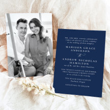 Moderne Minimal Navy Foto Hochzeit