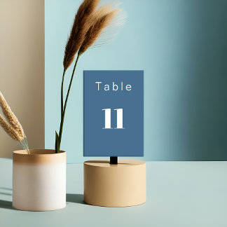 Moderne Minimal pastel bleu - Carte Numéro de Tabl