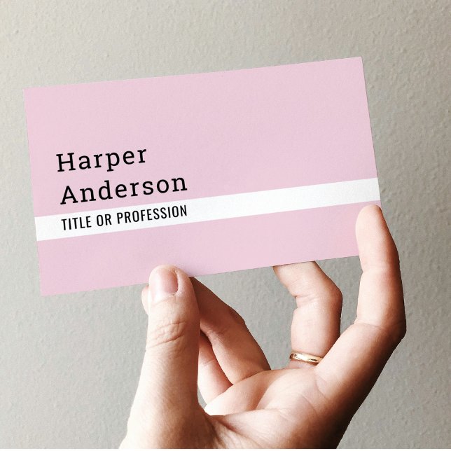 Moderne Minimal Pastel Pink Business Cards Visitenkarte (Von Creator hochgeladen)