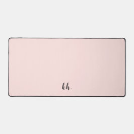 Moderne Minimal Pastel Pink Mit Monogramm Initiale Schreibtischunterlage