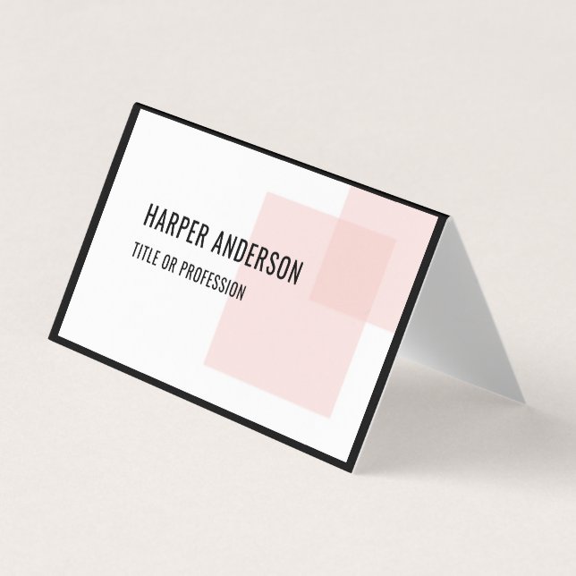 Moderne Minimal Pastel Pink Square Business Cards Visitenkarten (Vorderseite)