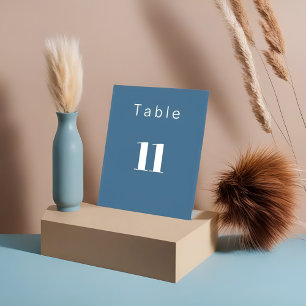 Moderne Minimal pastelblau - Tischnummer Card Sockelschild