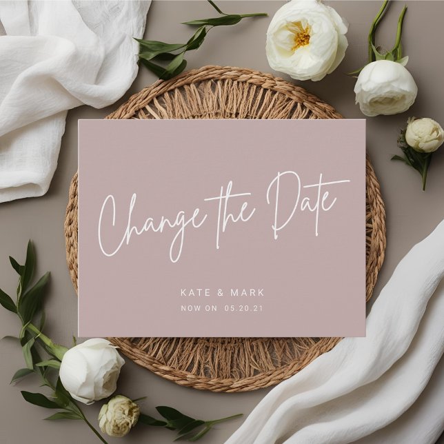 Moderne Minimal-Rosa ändern die Ankündigung Postkarte (Von Creator hochgeladen)