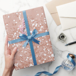 Moderne Minimal-Roségold-Fein-Glitter-Muster Geschenkpapier