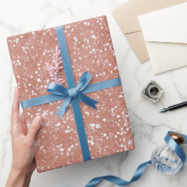 Moderne Minimal-Roségold-Fein-Glitter-Muster Geschenkpapier