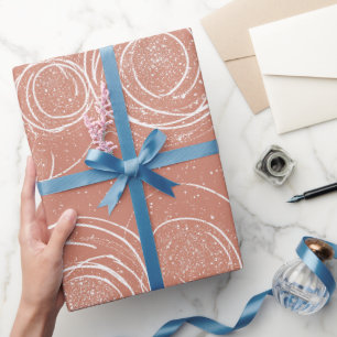 Moderne Minimal-Roségold-Fein-Glitter-Muster Geschenkpapier
