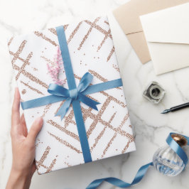 Moderne Minimal-Roségold-Fein-Glitter-Muster Geschenkpapier