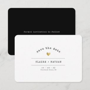 Moderne Minimal Schreibmaschine Gold Staubig Klass Save The Date