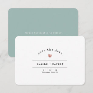 Moderne Minimal Schreibmaschine Roségold Hochzeit  Save The Date