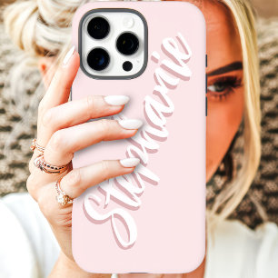 Moderne Minimal Schrift Name in Blushrosa iPhone 16 Pro Max Hülle