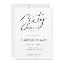 Moderne Minimal-Schrift Sechzig 60. Geburtstagsfei