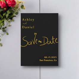 Moderne Minimal Schwarz und Gold Elegante schicke  Save The Date