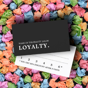 Moderne Minimal Schwarz-weiße Beauty Loyalty Card Treuekarte