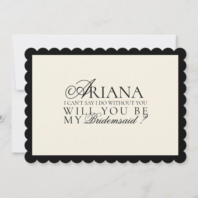 Moderne Minimal Script Bridesmaid Vorschlag Card Einladung (Vorderseite)