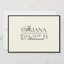 Moderne Minimal Script Bridesmaid Vorschlag Card Einladung