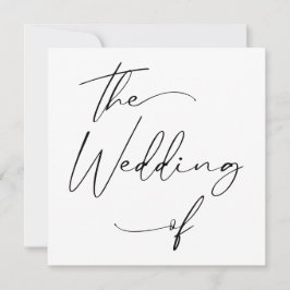 Moderne Minimal Script Calligraphy Black Wedding I Einladung
