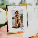 Moderne Minimal-Script-Foto-Hochzeitsskripte-Tisch Tischnummer<br><div class="desc">Modernes und elegantes Design bedruckt Moderne Minimal Script Moderne Foto Wedding Tischnummer Card, die mit Ihrem Text angepasst werden kann und jede Tischnummer Karte zu Ihrem Warenkorb, eins nach dem anderen. Bitte klicken Sie auf den Button "Anpassen" und verwenden Sie unser Design-Tool, um diese Vorlage zu ändern. Karo im Grafikdesign-Store...</div>