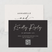 Moderne Minimal Script Hochzeits-RSVP mit Stripe
