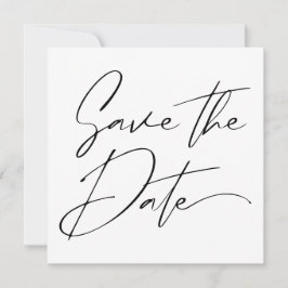 Moderne Minimal-Script-Kalligrafie Black Wedding Save The Date