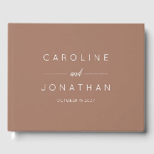 Moderne Minimal Script Mocha Brown Custom Wedding