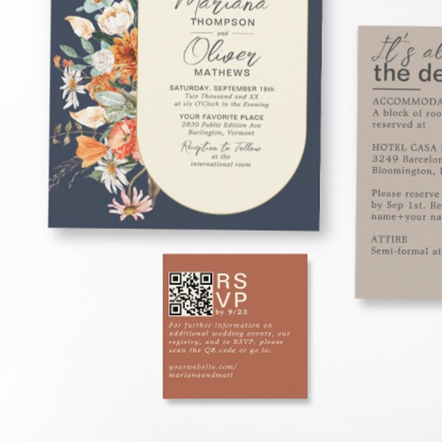 Moderne Minimal Terracotta UAWG QR Code Card Begleitkarte (Von Creator hochgeladen)