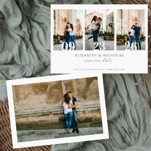 Moderne Minimal-Typografie 4 Fotos Save-the-Date Save The Date