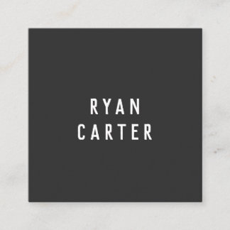 Moderne Minimal Typografie Black Paper Square Quadratische Visitenkarte