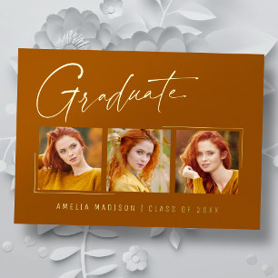 Moderne Minimal Unique Tinte Schrift Graduate Kart Folieneinladung