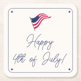 Moderne Minimal-US-Flagge 4. Juli Party Rechteckiger Pappuntersetzer
