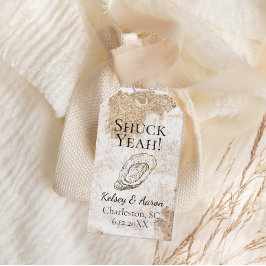 Moderne Minimal Watercolor Oyster Beach Hochzeit Geschenkanhänger