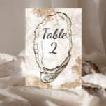 Moderne Minimal Watercolor Oyster Beach Hochzeit Tischnummer<br><div class="desc">Schöne Tischnummern für Ihre Hochzeit am Strand oder Austernbraten! Die Aquarellakzente verleihen diesen ein elegantes Ambiente am Strand. Finden Sie passende Artikel in meinem Shop.</div>