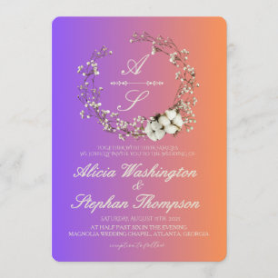 Moderne Minimal Winter Florale Hochzeit Einladung