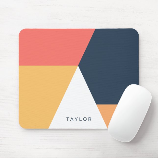 Moderne minimale abstrakt geometrische Orangenmari Mousepad (Mit Mouse)