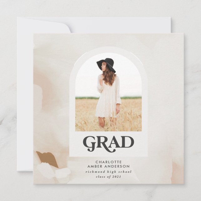 Moderne minimale abstrakte Foto Collage Graduate i Einladung (Vorderseite)
