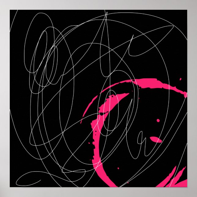 Moderne minimale abstrakte Skriptlinien-Kunst Poster (Vorne)