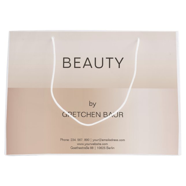 Moderne, minimale Beige Hautfarbe Große Geschenktüte (Vorderseite)