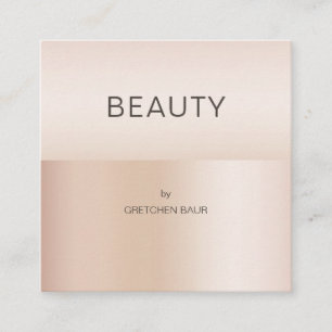 Moderne, minimale Beige Hautfarbe Quadratische Visitenkarte