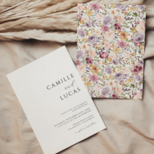 Moderne minimale Blumenhochzeits-Einladung Einladung