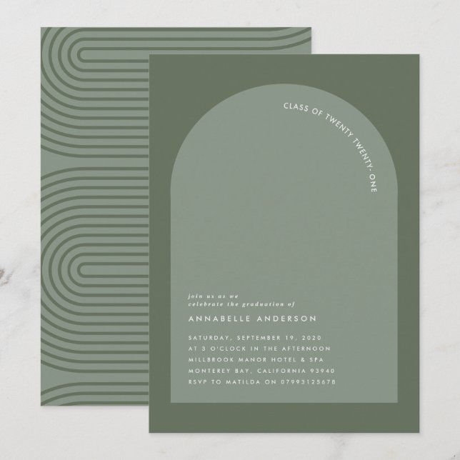 Moderne minimale bohemianische Weise grün geometri (Vorne/Hinten)