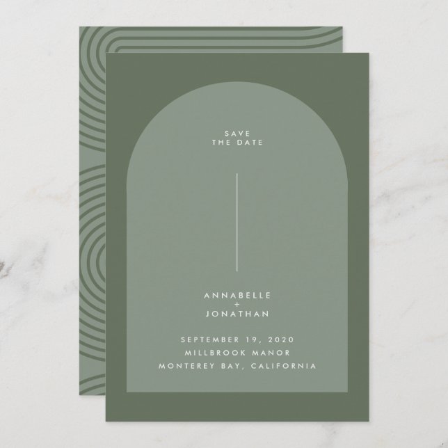 Moderne minimale bohemianische Weise-grüner geomet (Vorne/Hinten)