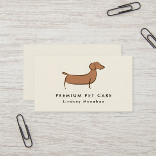 Moderne minimale Dackel Hunde Pflege Visitenkarte