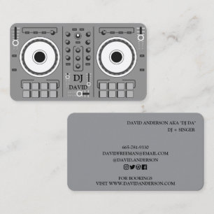 Moderne minimale DJ-Musik-Plattenspieler Visitenkarte
