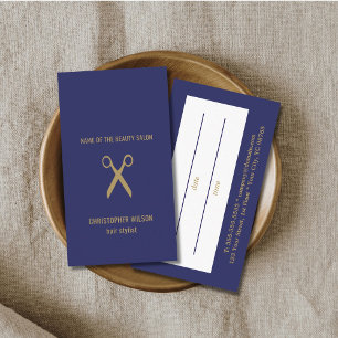 Moderne Minimale Dunkelblaue Faux-Gold Terminkarte